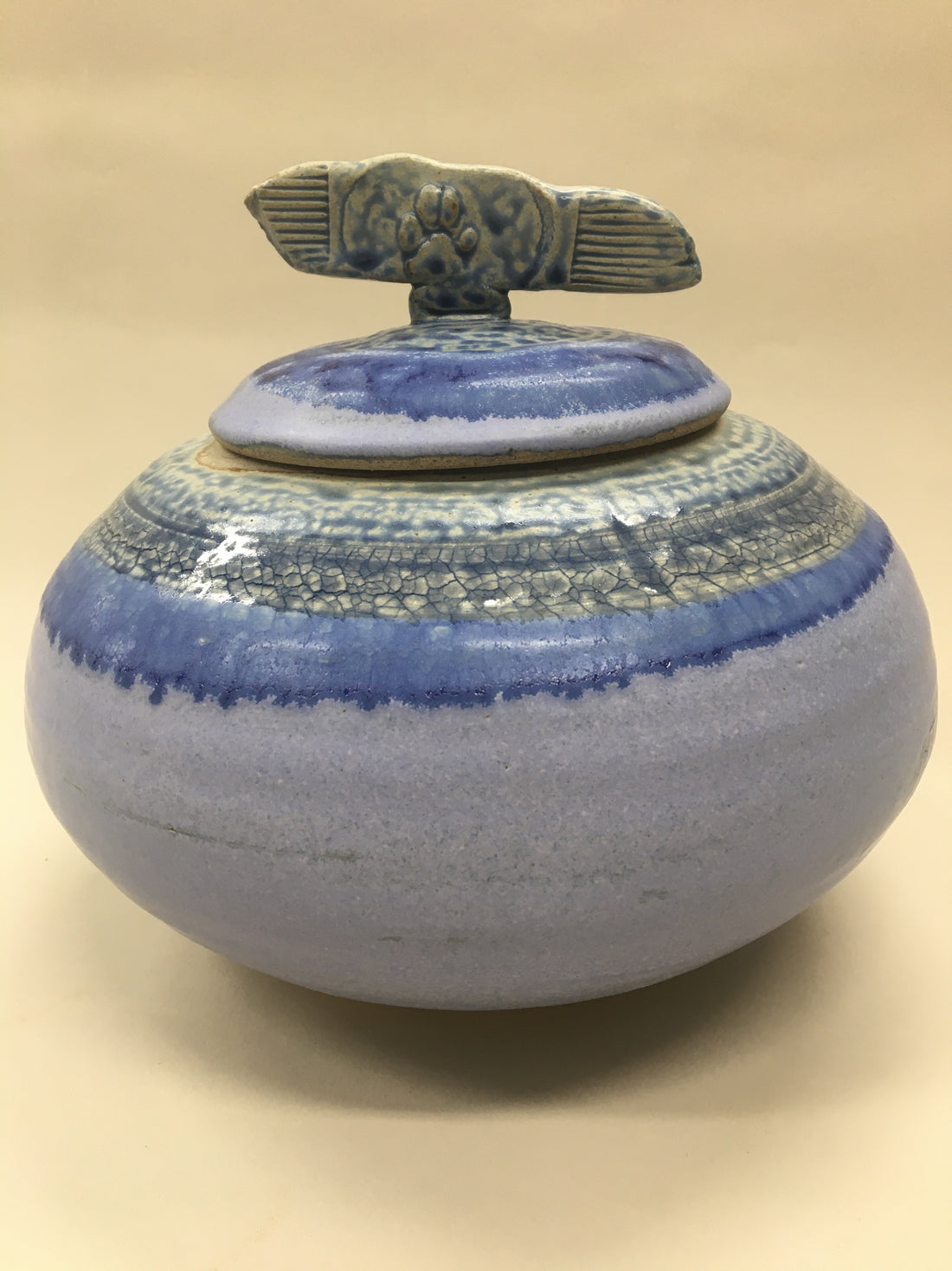Custom Pet Urn Pottery with Paw Print